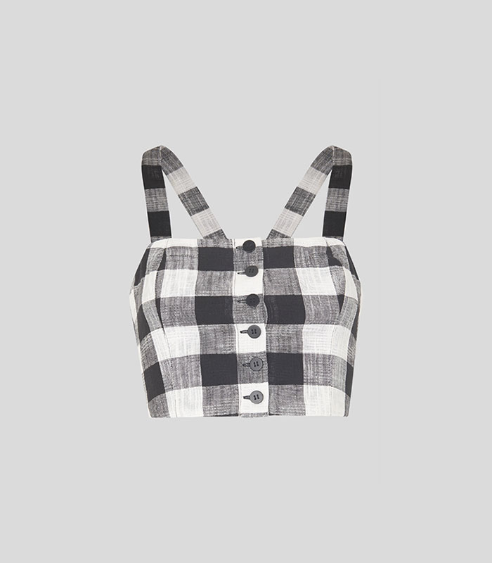 Gingham Button Up Bralette
